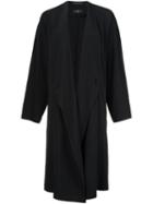 Y's Oversized Coat, Women's, Size: 1, Black, Polyester/lyocell