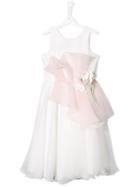 Petit Teen Sleeveless Floral Corsage Dress - White