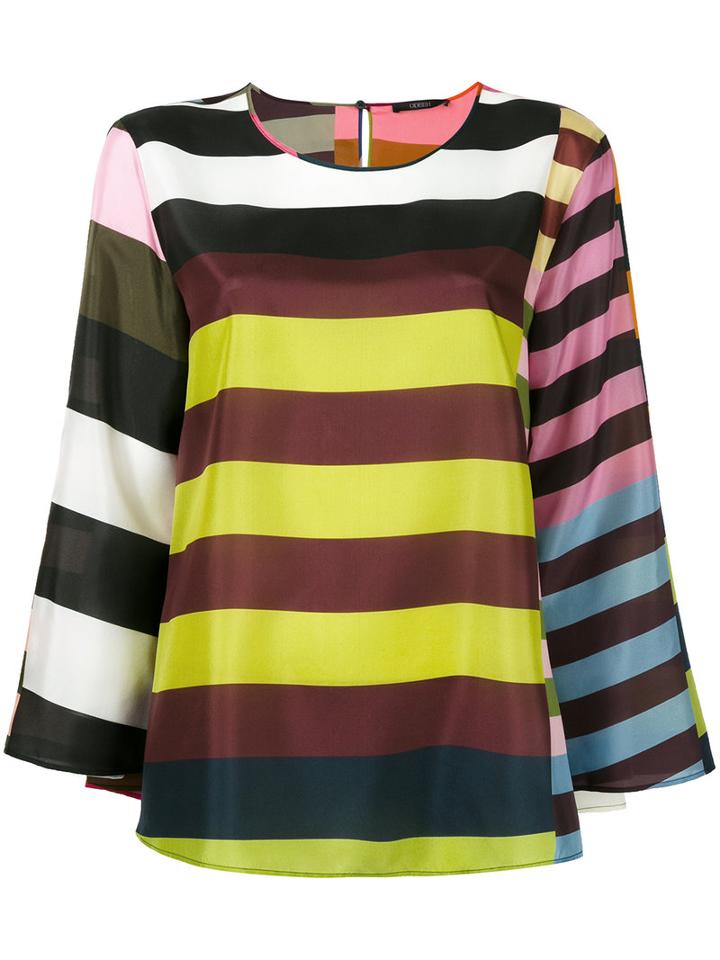 Odeeh Multiple Stripes Blouse, Size: 36, Silk