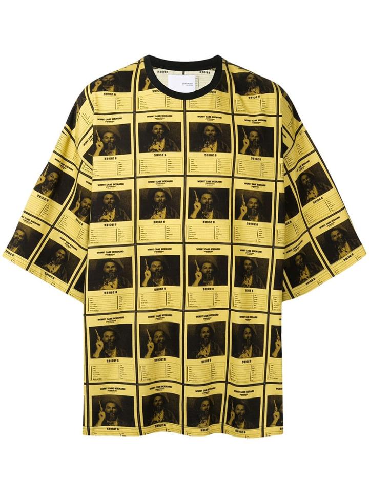 Yoshiokubo Oversized Wanted T-shirt - Yellow