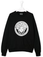 Young Versace Teen Logo Print Sweatshirt - Black