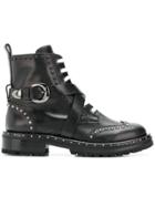 Ermanno Scervino Cross Buckle Boots - Black