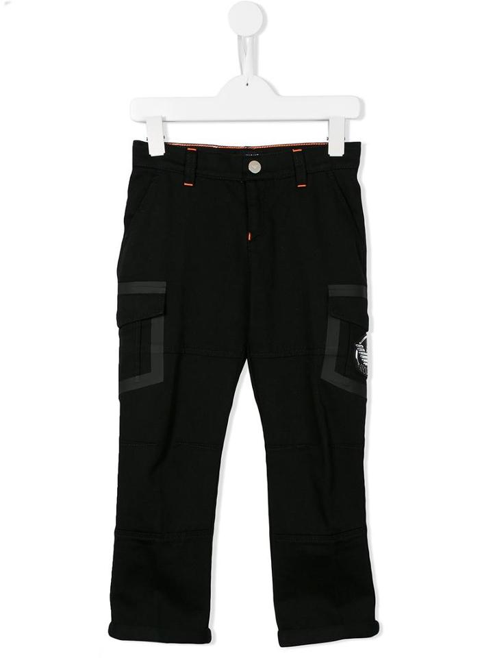 Armani Junior Emblem Cargo Pocket Trousers, Boy's, Size: 10 Yrs, Black