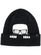 Karl Lagerfeld Ikonik Beanie - Black