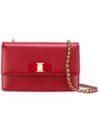 Salvatore Ferragamo Vara Shoulder Bag, Women's, Red, Leather/viscose