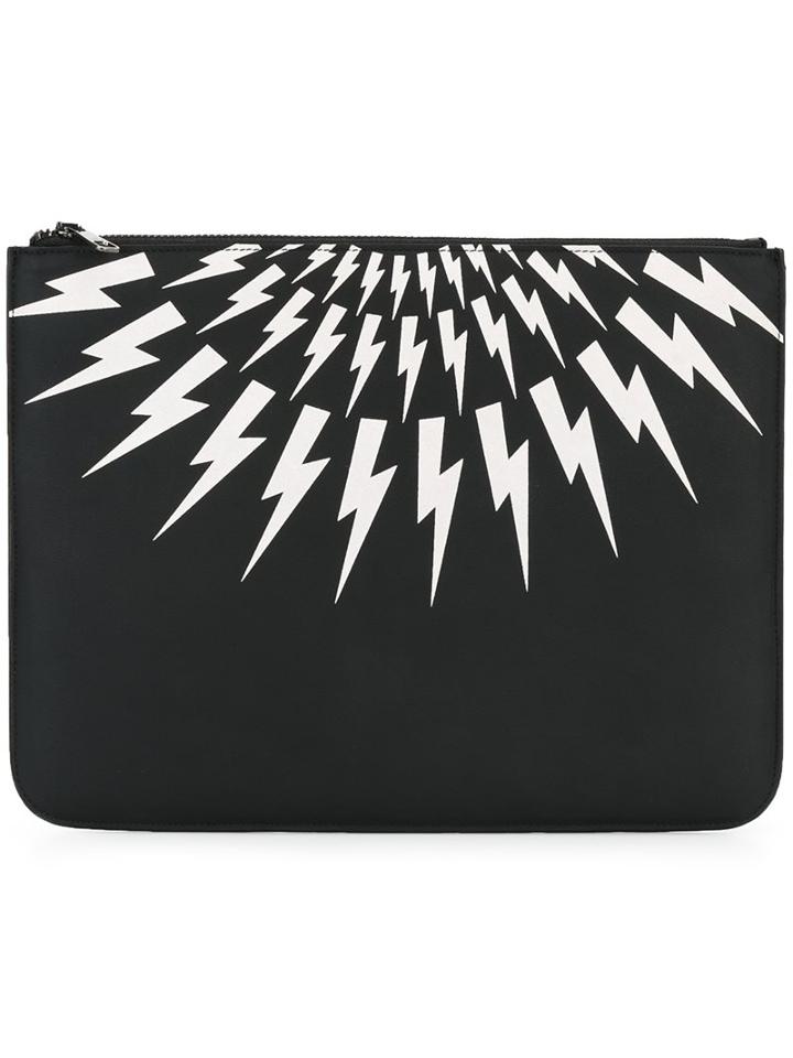 Neil Barrett 'thunder' Clutch, Men's, Black, Leather
