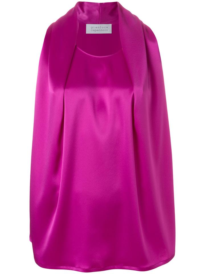 Gianluca Capannolo Pleated Front Tank Top - Pink & Purple