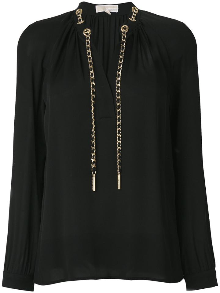 Michael Michael Kors Drawstring Chain Blouse - Black