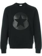 Moncler Star Logo Sweatshirt, Men's, Size: Large, Black, Cotton/calf Leather/lamb Skin