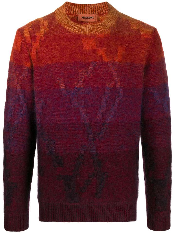 Missoni Embroidered Panelled Jumper - Orange