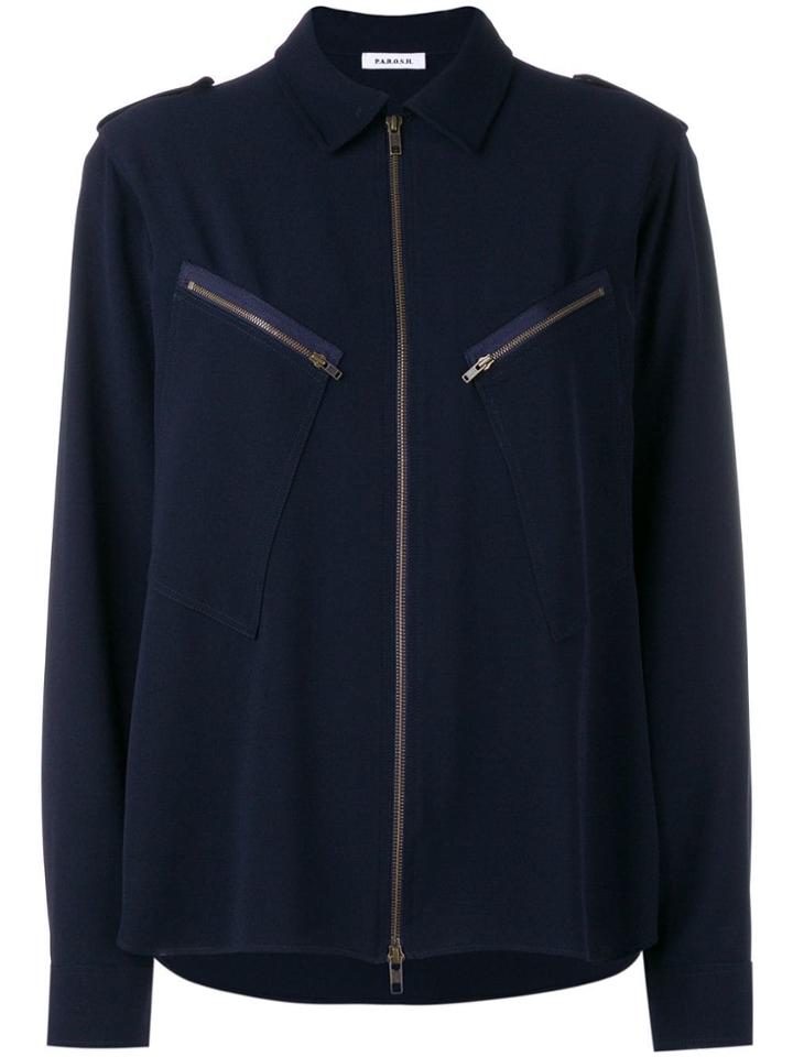 P.a.r.o.s.h. Zip Front Shirt - Blue