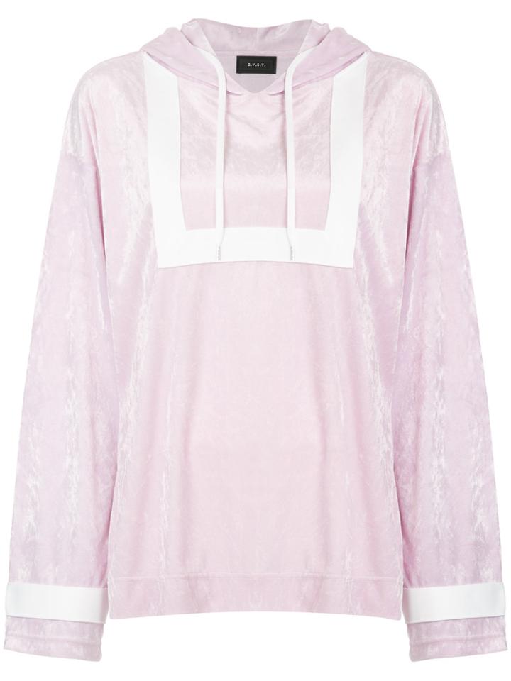 G.v.g.v. Oversized Velour Hoodie - Pink & Purple
