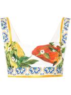 Dolce & Gabbana Pepperoni Cropped Top - White