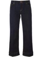 Michael Michael Kors Straight Leg Cropped Jeans, Women's, Size: 10, Blue, Cotton/spandex/elastane