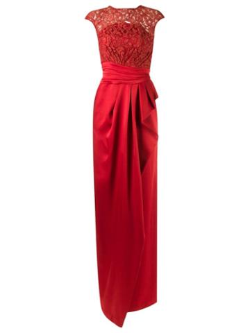 Tufi Duek Lace Gown, Women's, Size: 38, Red, Acetate/viscose