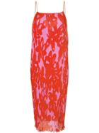 Dvf Diane Von Furstenberg Floral Shift Pleated Dress - Red