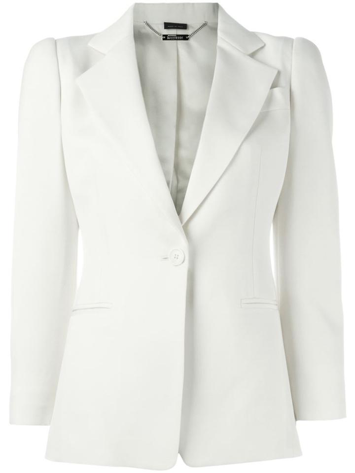 Alexander Mcqueen One Button Blazer, Women's, Size: 42, Nude/neutrals, Cupro/virgin Wool