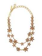Oscar De La Renta Flower Embellished Necklace - Gold