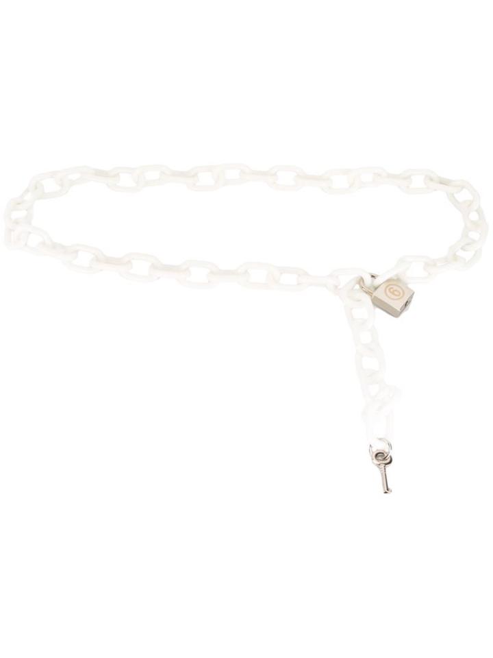 Mm6 Maison Margiela Chain Belt, Women's, White, Copper/aluminium/zinc/plastic