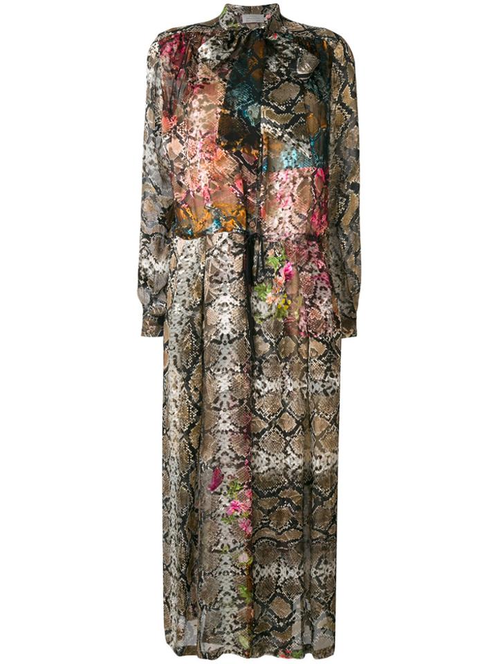 Preen By Thornton Bregazzi Natasha Snakeskin Print Dress - Multicolour