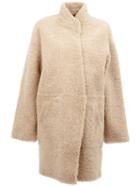 32 Paradis Sprung Frères Reversible Shearling Coat, Women's, Size: Small, Nude/neutrals, Lamb Skin