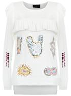 Andrea Bogosian Knit Embellished Blouse - White