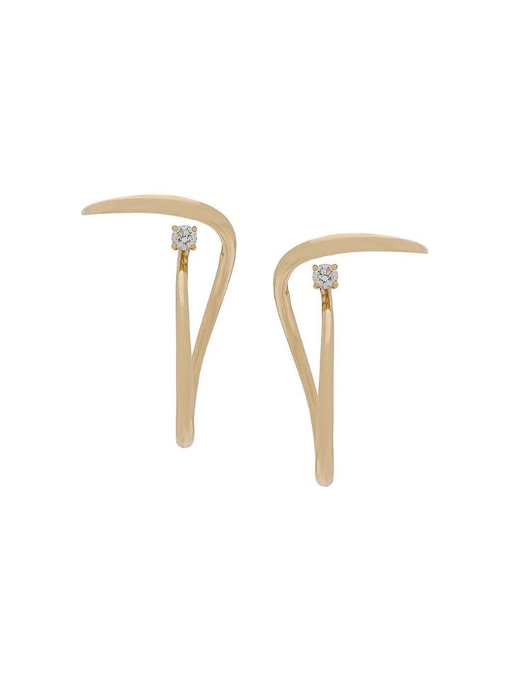 Charlotte Chesnais 18kt Yellow Gold Looping Diamond Earrings