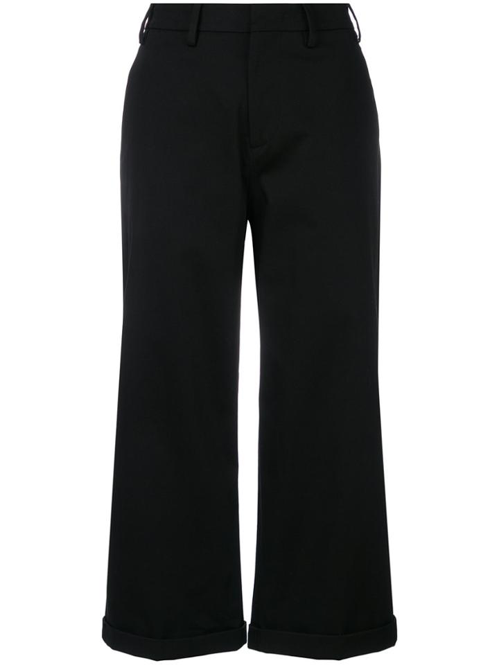 No21 Cropped Wide-leg Trousers - Black