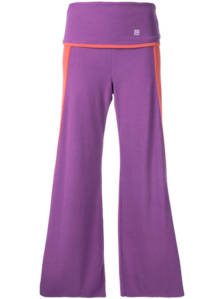 Theatre Products - Wide Leg Cropped Trousers - Women - Acrylic/polyurethane/rayon - One Size, Pink/purple, Acrylic/polyurethane/rayon