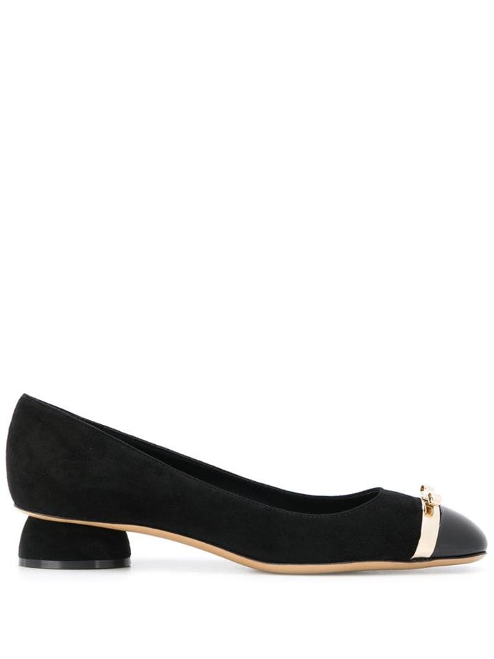 Salvatore Ferragamo Mini Bow Kitten Heel Pumps - Black