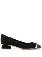 Salvatore Ferragamo Mini Bow Kitten Heel Pumps - Black