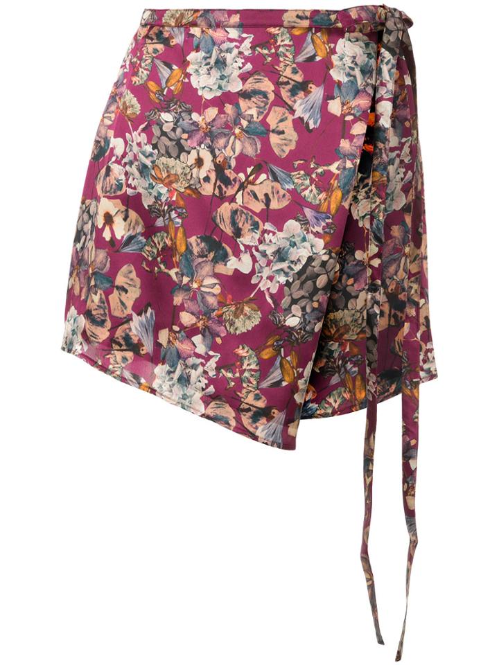 Y / Project Floral Print Wrap Skirt - Multicolour
