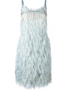 Alberta Ferretti Feather Dress, Women's, Size: 40, Green, Silk/polyamide/acetate