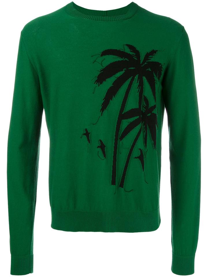 No21 - Palm Tree Jumper - Men - Cotton - L, Green, Cotton