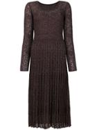 M Missoni Pleated Dress - Brown