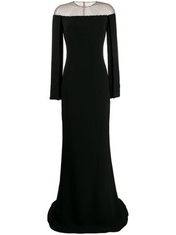 Stella Mccartney Crystal-mesh Split-sleeve Gown - Black