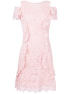 Pinko Lace Dress With Frill Trim - Pink & Purple