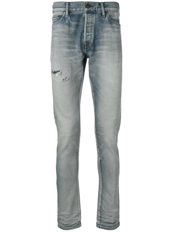 John Elliott Mid Rise Skinny Jeans - Blue