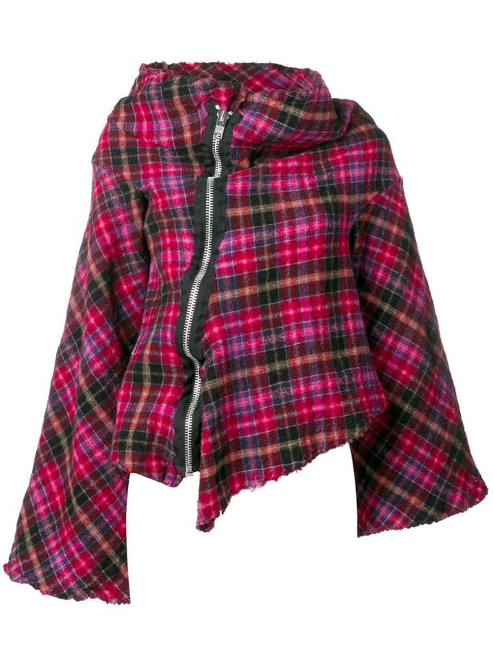 Comme Des Garçons Vintage 2004's Plaid Asymmetric Jacket - Pink