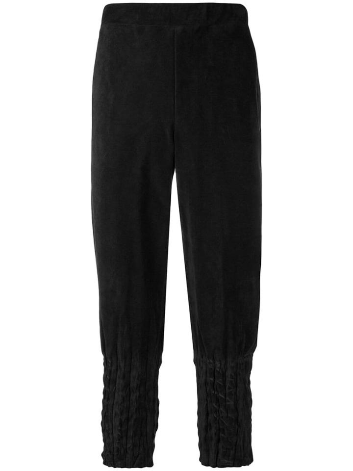 Issey Miyake Men Creased Tapered Trousers - Black