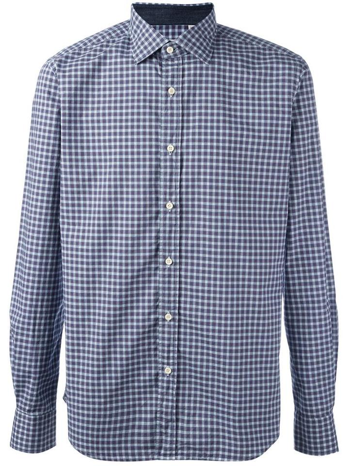 Xacus Plaid Shirt, Men's, Size: 39, Blue, Cotton