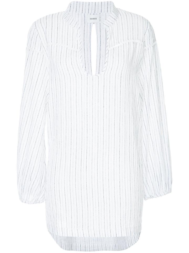 Suboo Tulum Stripe Beach Shirt - White