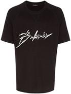 Balmain Signature Logo Print T-shirt - Black