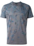 Emporio Armani Paisley Print T-shirt, Men's, Size: S, Grey, Cotton