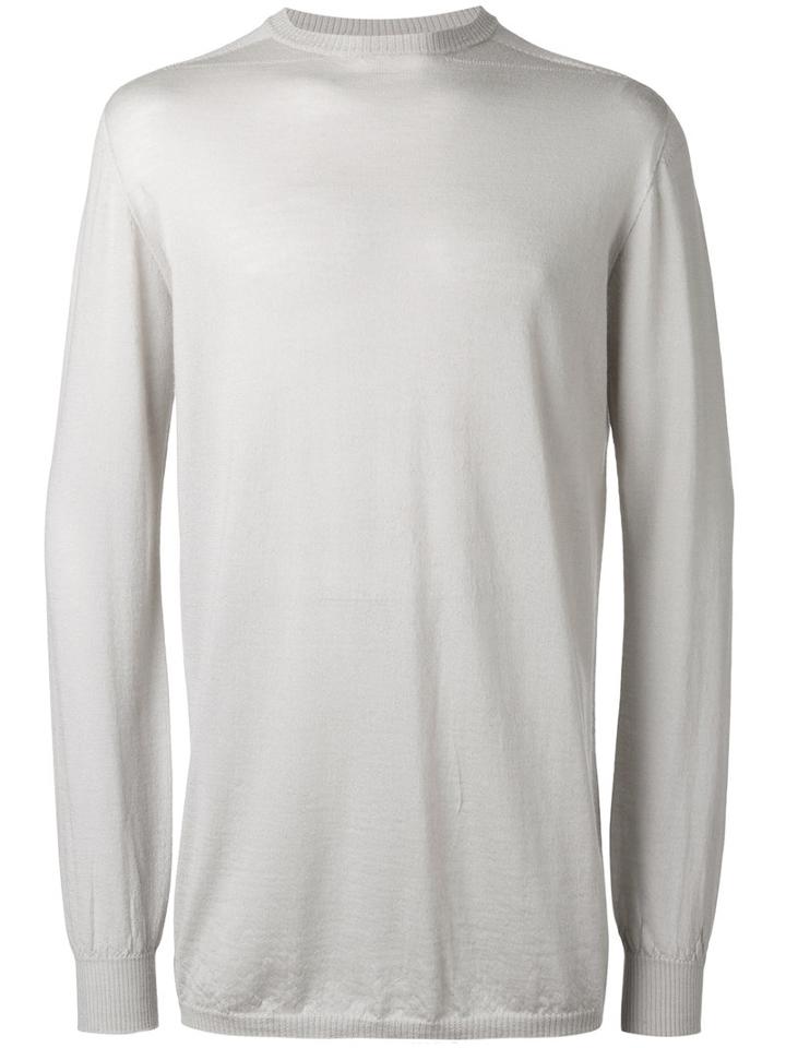 Rick Owens Ribbed Hem Sweater, Men's, Nude/neutrals, Cashmere