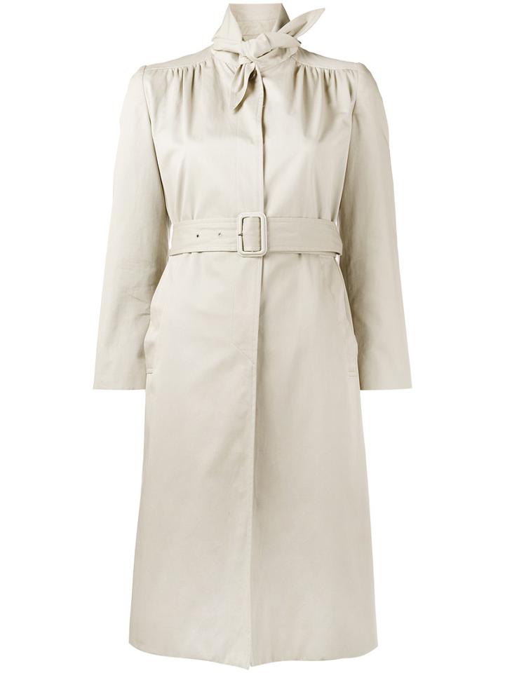 Balenciaga - Scarf Trench - Women - Cotton/calf Leather/cupro - 40, Nude/neutrals, Cotton/calf Leather/cupro