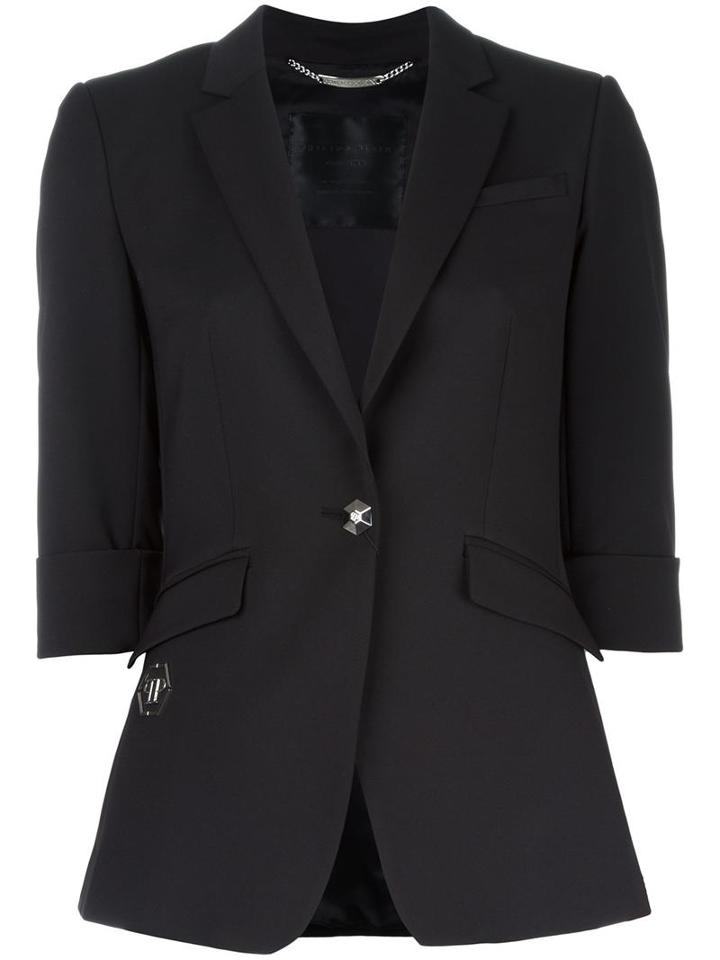Philipp Plein Polaris Blazer, Women's, Size: Medium, Black, Viscose/spandex/elastane