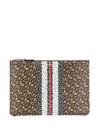 Burberry Tb Logo Clutch - Brown