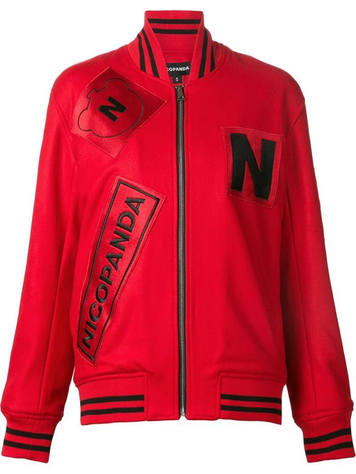 Nicopanda Embroiderd Patches Bomber Jacket