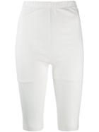 Styland Dotted Mesh Panel Cycling Shorts - White